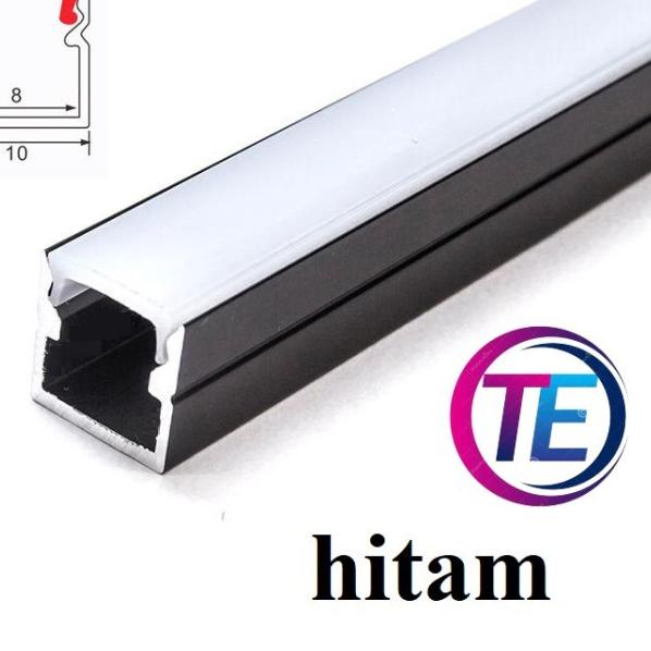 Kap Housing Aluminium LED Strip / dudukan led strip / rel strip1 Meter - 1010 HITAM