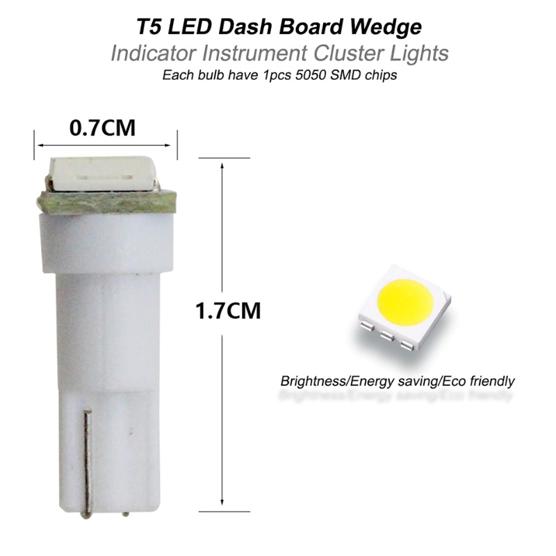 Lampu LED T5 COB Spedometer Mobil Motor Panel Dashboard Iindikator AC