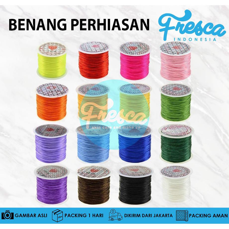 TALI SUPER ELASTIS SUPER KUAT TALI KARET BAHAN UNTUK BIKIN GELANG DAN KALUNG 1 ROLL TALI GELANG