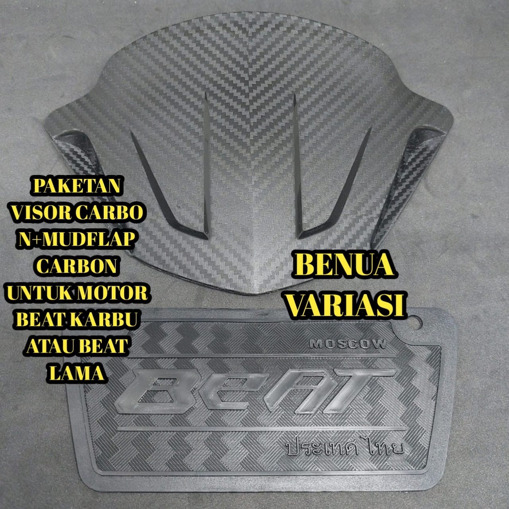 (PAKETAN) TERBARU MUDFLAP BEAT KARBU KARBON KARET PENAHAN LUMPUR KOLONG SPAKBOR BEAT CARBU MUD FLAP+