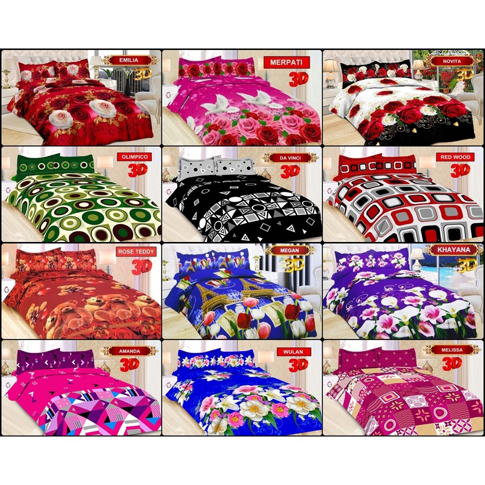 SPREI QUEEN SIZE BONITA MOTIF BUNGA140x200 / 145x200 / 150x200 / 155x200