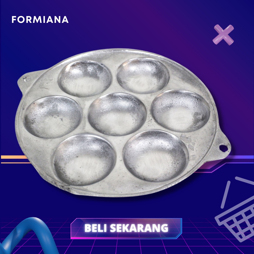 FM - Cetakan Kue Cubit Aluminium Cekung 7 Lubang/Cetakan/Cetakan Kue Cubit