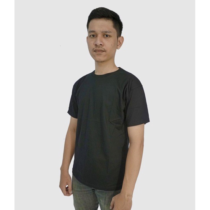 Kaos Polos Hitam Krah Bulat
