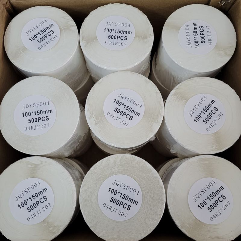 

STICKER LABEL PRINTER THERMAL 100×150MM ISI 500PC / KERTAS THERMAL / KERTAS PRINTER / ISI ULANG STICKER LABEL UNTUK PRINTER THEMAL
