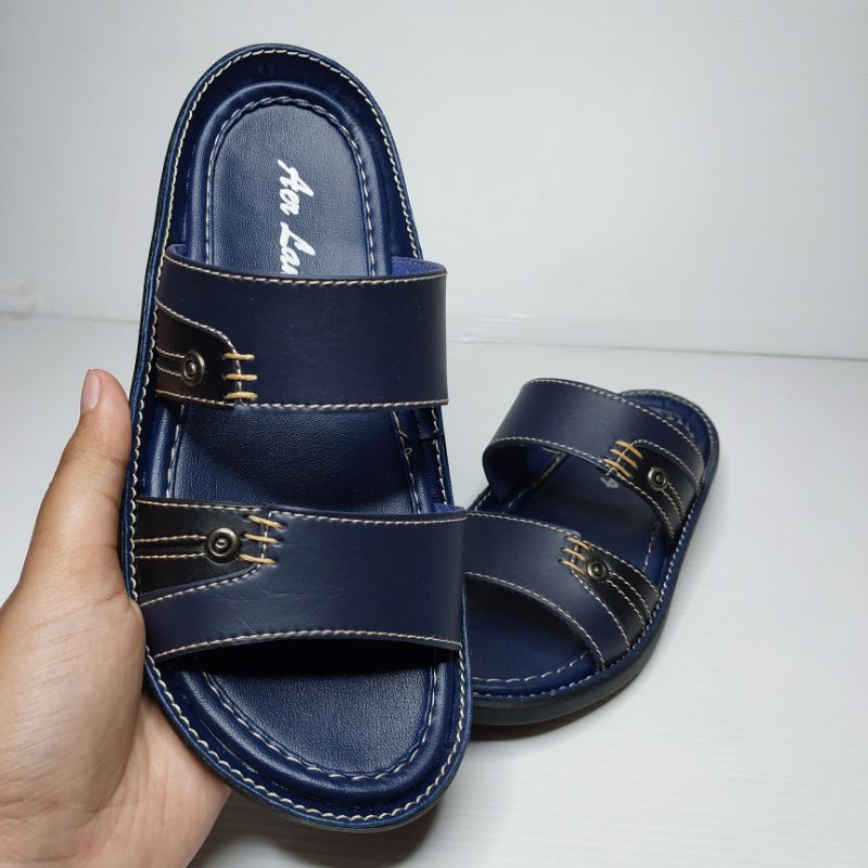 Sandal Slide Anak Remaja 33-37 Bahan Kulit Tebal (Vernon 02)