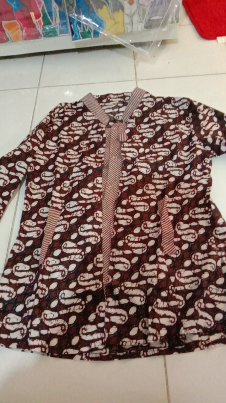 Blus Cardi Lawasan Collata Busana Kantoran Batik Wanita Modern Formal Katun Halus Seragam