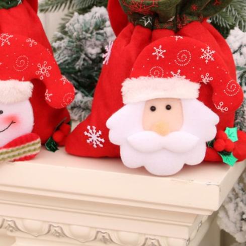

Tas Natal Christmas Bag Santa Rudolph Snowman Bear Tas Serut Souvenir - Boneka Salju