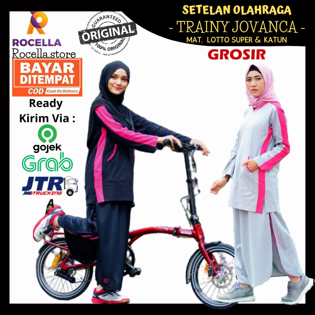 Setelan Olahraga Wanita | Kaos Olahraga Muslimah | Pakaian Sepeda Wanita | Trainy - Kaos Jovanca