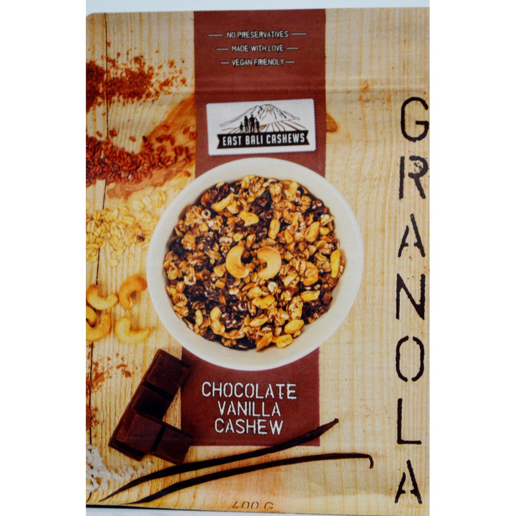 

East Bali Cashews Granola Chocolate Vanilla Cashews 400 gr