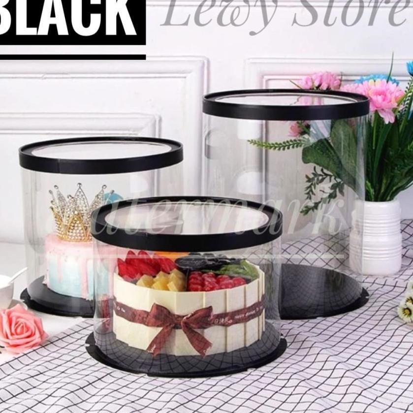 

Cake Box Bulat Dus Kue Kotak Kue Transparant Mika PET 30x30 cm