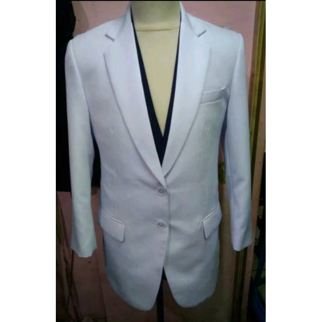 Jas putih jas dokter jas murah jas slim fit fashion pria