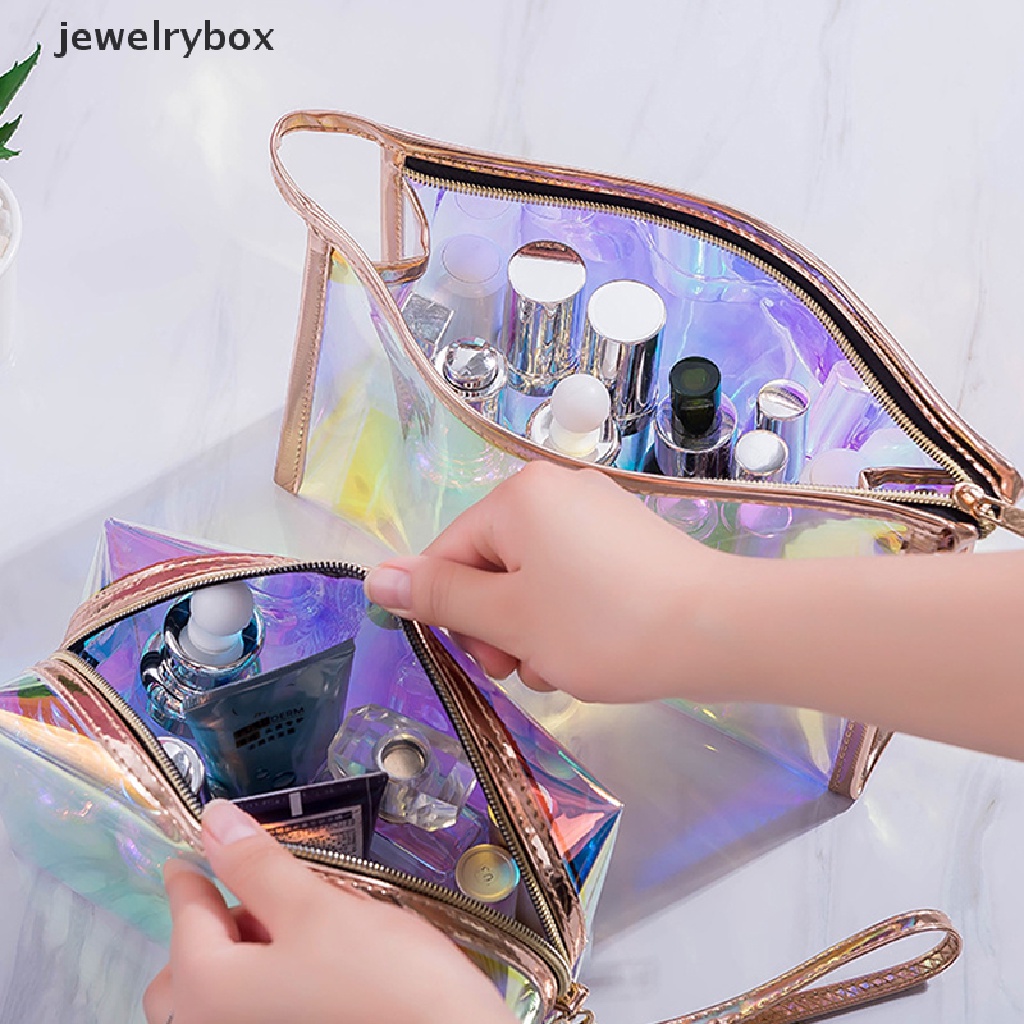 Tas Pouch Organizer Kosmetik / Makeup Motif Horaphic Warna-Warni Bahan TPU Untuk Wanita