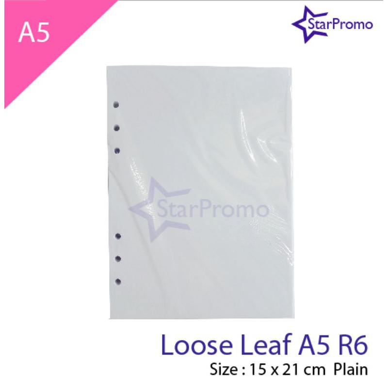 

Loose leaf A5 Ring 6 Kertas File 100 lembar 80 gsm