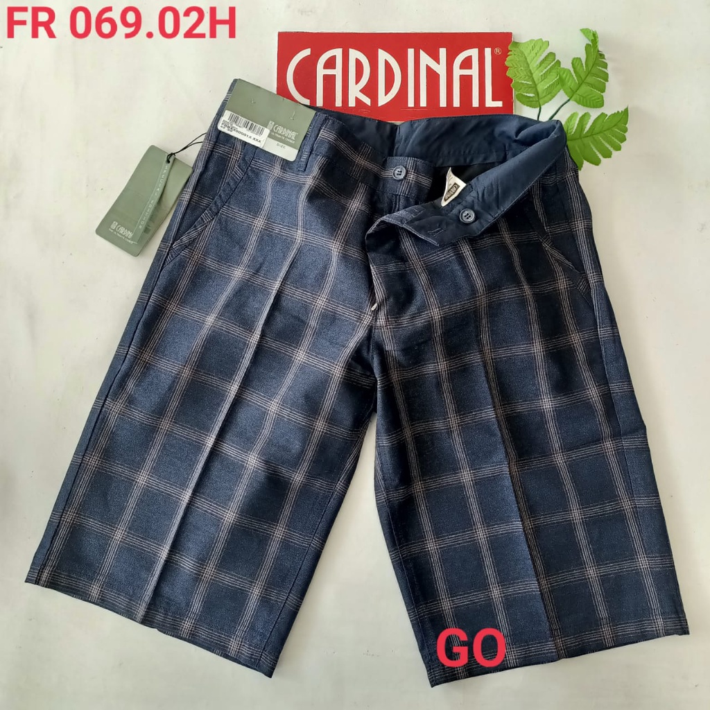 gof 27-28 CARDINAL FBBXX Celana Pendek Polos Stretch Kotak Motif Original Celana Santai Laki-Laki