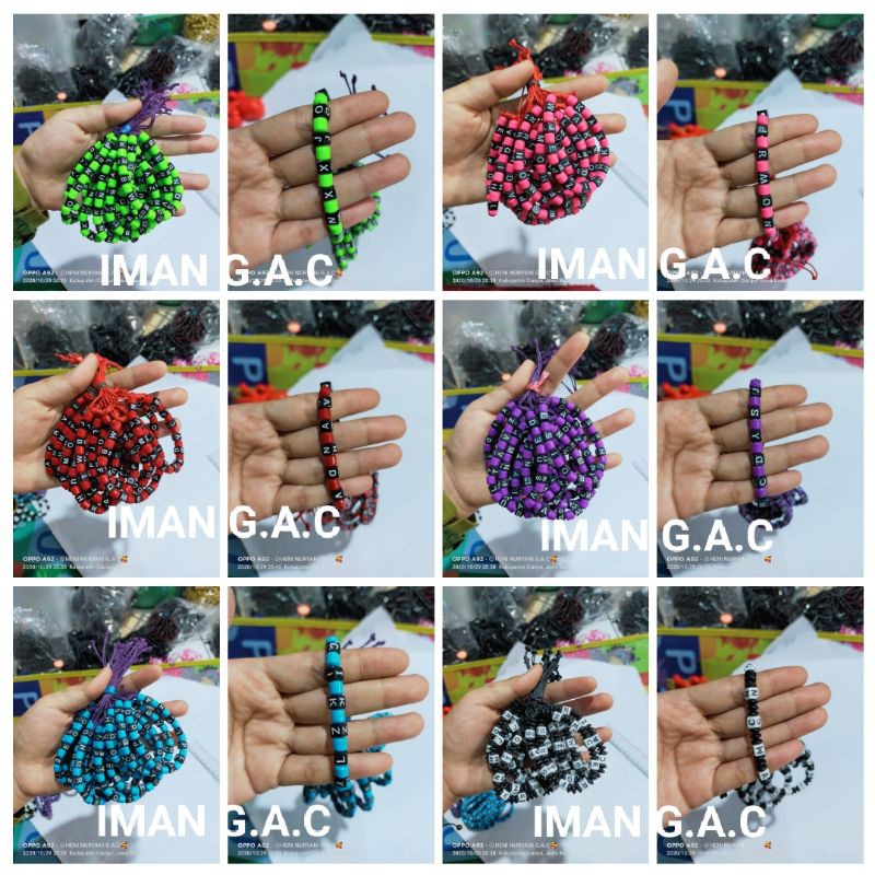 gelang abjad.gelang dadu huruf abjad fashion peria wanita