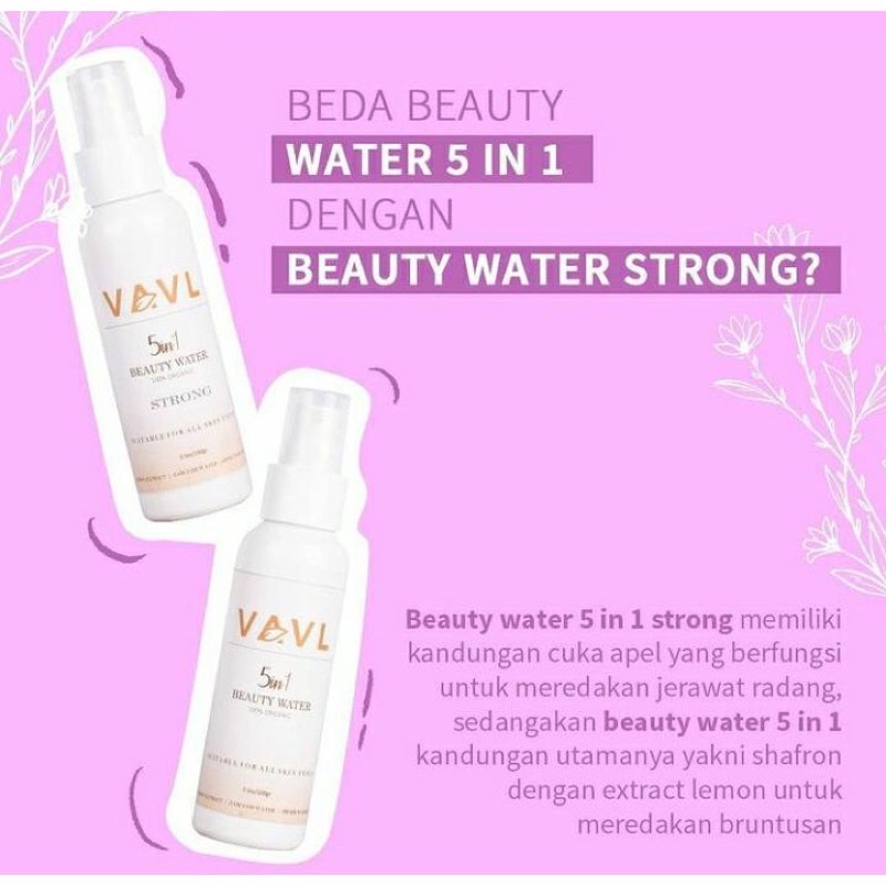 [READY] VAVL BEAUTY WATER 5in1 100% ORGANIC / BEAUTY WATER STRONG ORIGINAL BPOM BEAUTY SPRAY