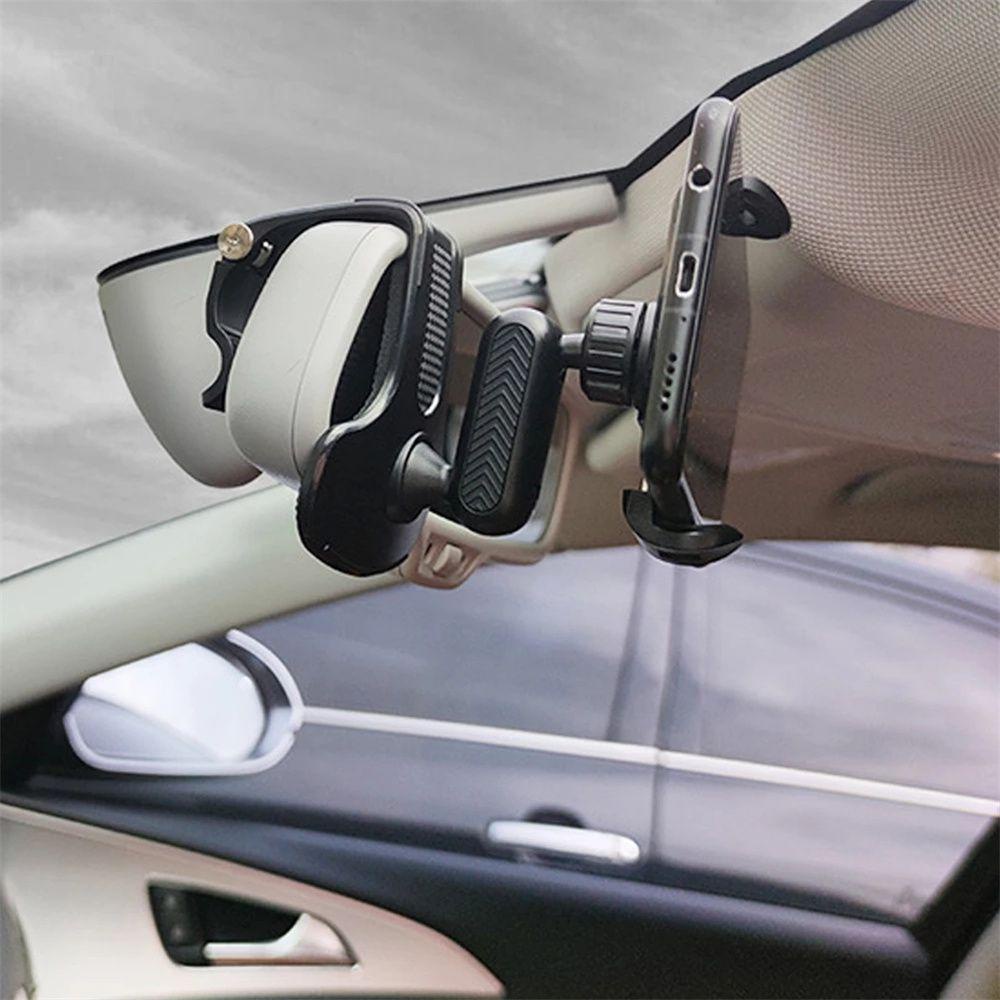 Lanfy Phone Holder Adjustable Multifungsi Auto Mobil Smartphone Stand View Mirror Mount Braket Telepon