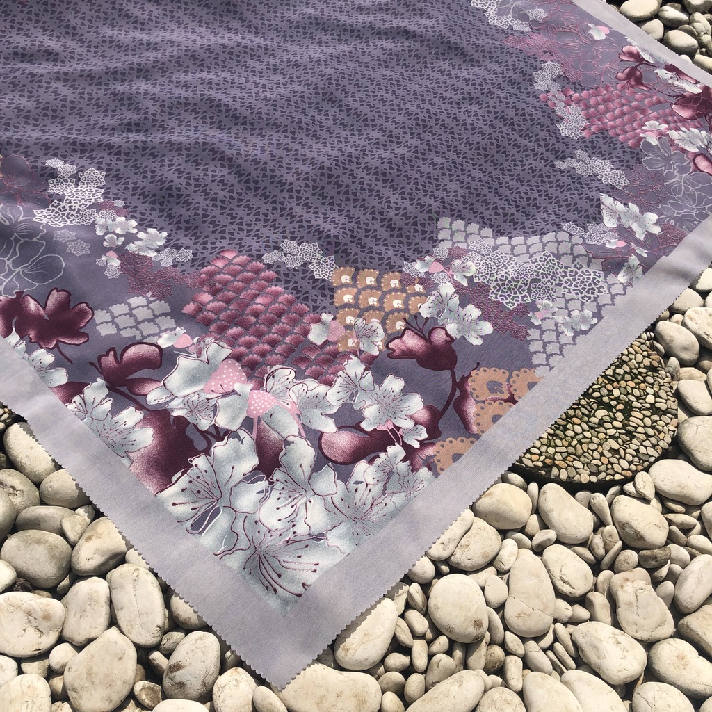 JILBAB MOTIF HIJAB SEGIEMPAT VOAL MOTIF PREMIUM JILBAB PRINT LASERCUT KERUDUNG SEGIEMPAT MOTIF MURAH-Sadi Plum