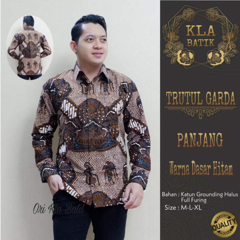 Kemeja Batik Lengan Panjang Pria TRUTUL GARDA PANJANG Bahan Katun Halus Full Furing
