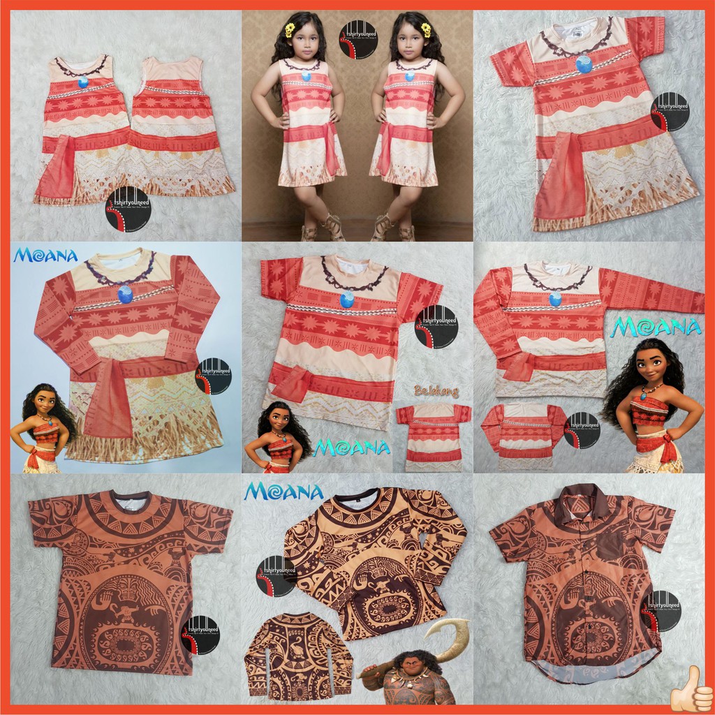 Baju Kaos Dress Anak dan Dewasa Kostum  Moana Maui Costume 