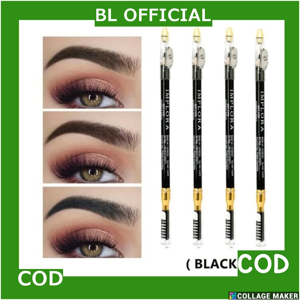 IMPLORA Eye Brow Pencil 2 IN 1 ( PENSIL + SERUTAN + SIKAT ) ORIGINAL BPOM / 2IN1 PENSIL ALIS IMPLORA