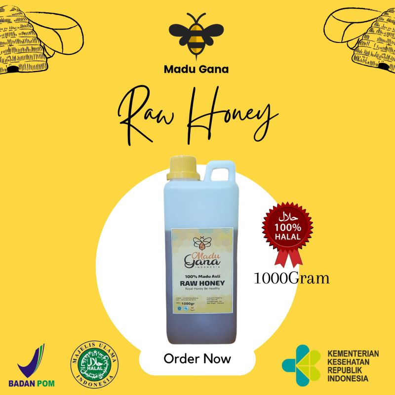 

Madu Gana 1000gram Madu Mentah Murni Alami