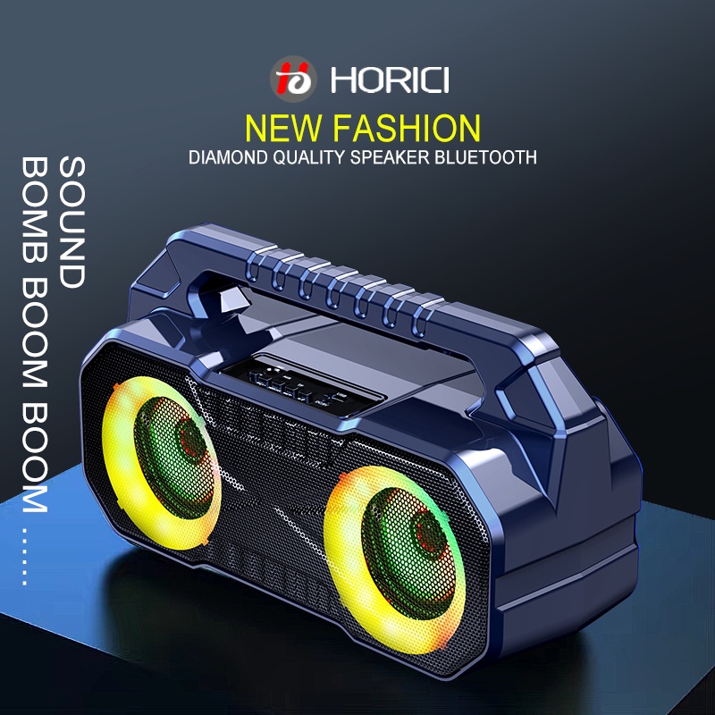 Speaker Bluetooth 5.0 Hi-Fi Sound Portable Audio Wireless Super Bass Mini Stereo / lampu RGB musik #304