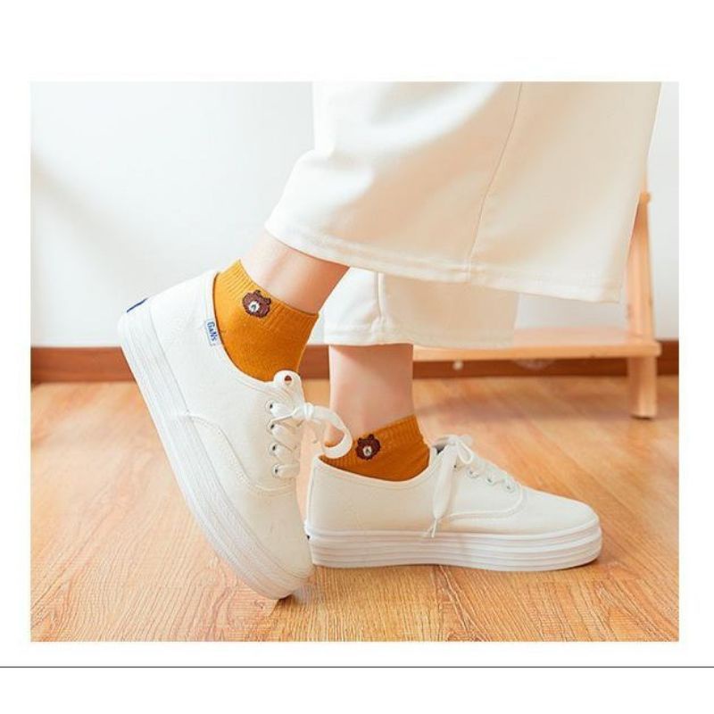 Kaos Kaki Semata Kaki Brown / Kaos Kaki Ankle Cute  Impor Murah Kaos Kaki Wanita-2