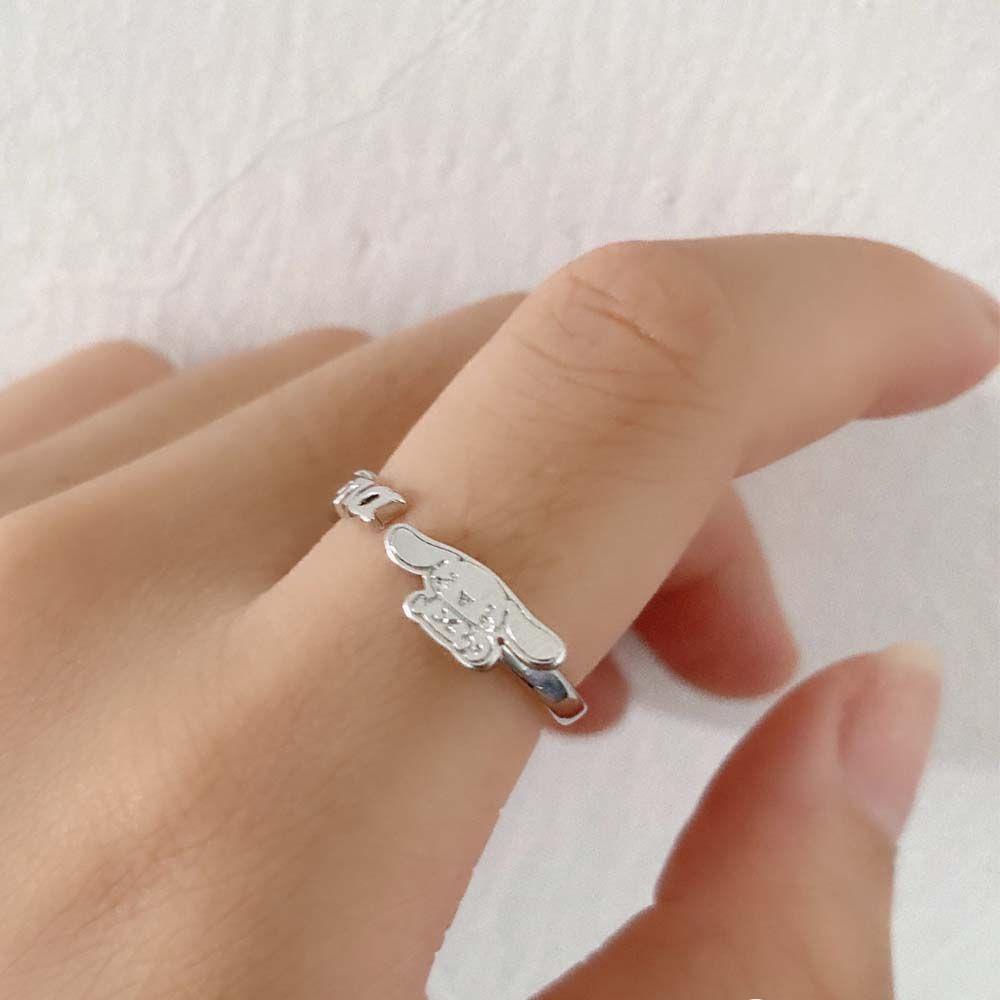 Mxbeauty Wanita Terbuka Cincin Retro Temperamen Untuk Pria Cinnamoroll Hadiah Hari Valentine Gadis Gaya Korea Rings