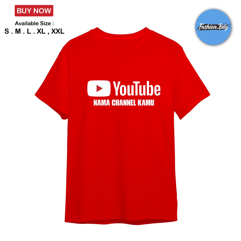 Kaos Baju YOUTUBE Logo Cotton Combed 30s Fashion Bdg