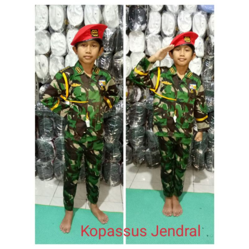 baju kostum seragam profesi TNI KOPASSUS BARET MERAH anak