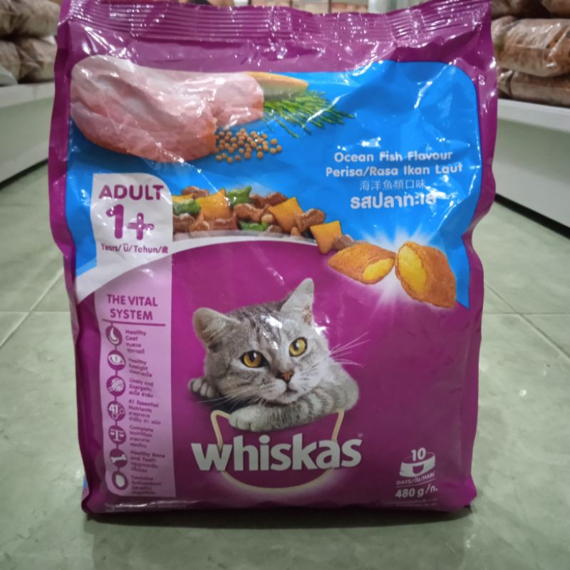 Whiskas Ocean Fish 480g makanan kucing Dewasa