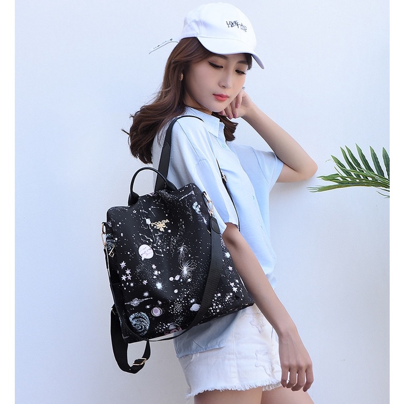 TAS RANSEL WANITA KOREA ANTI AIR KERJA SEKOLAH BACKPACK HITAM PARLIA TA327B5 IMPORT BATAM ASLI MURAH