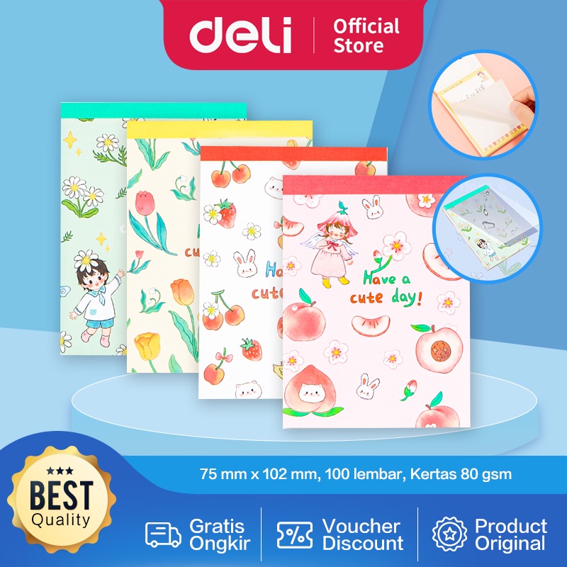 

Deli Cute Note Pad / Buku Memo Lucu 100 lembar 80gsm 21763
