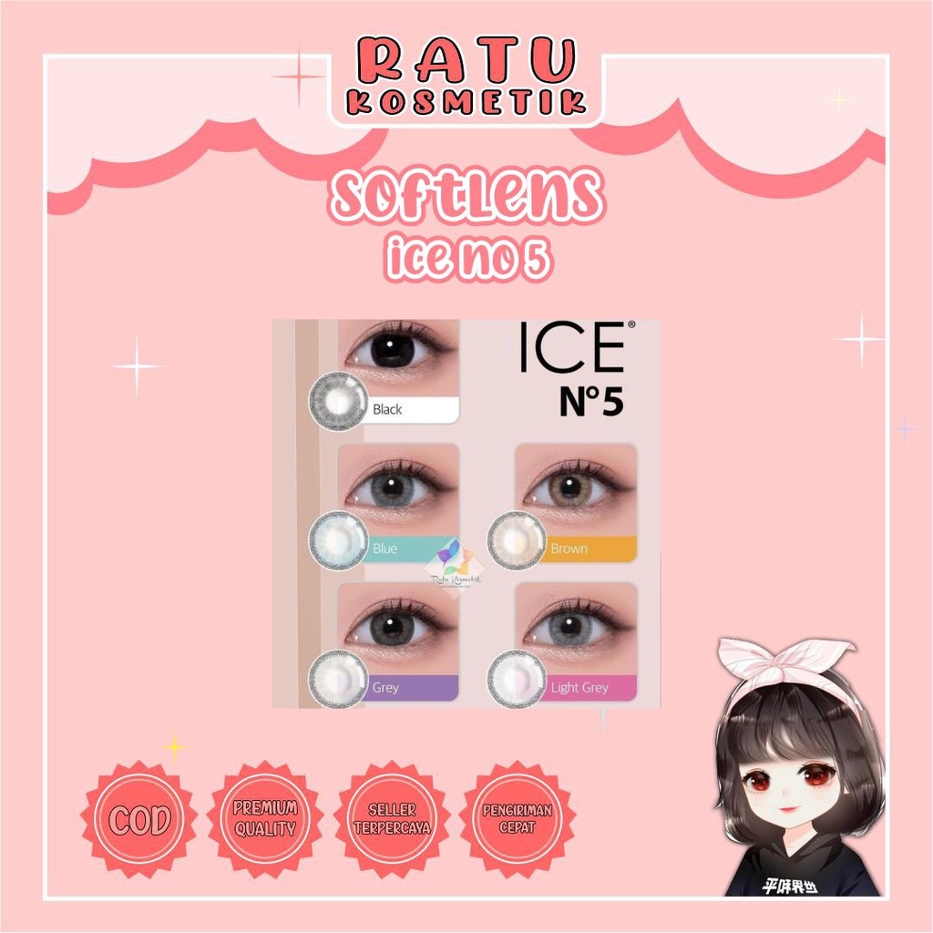 ❤ RATU ❤ Softlens X2 Ice N5 Normal | Soflen Ice N°5 By Exoticon Big Eyes Dia 14.5mm