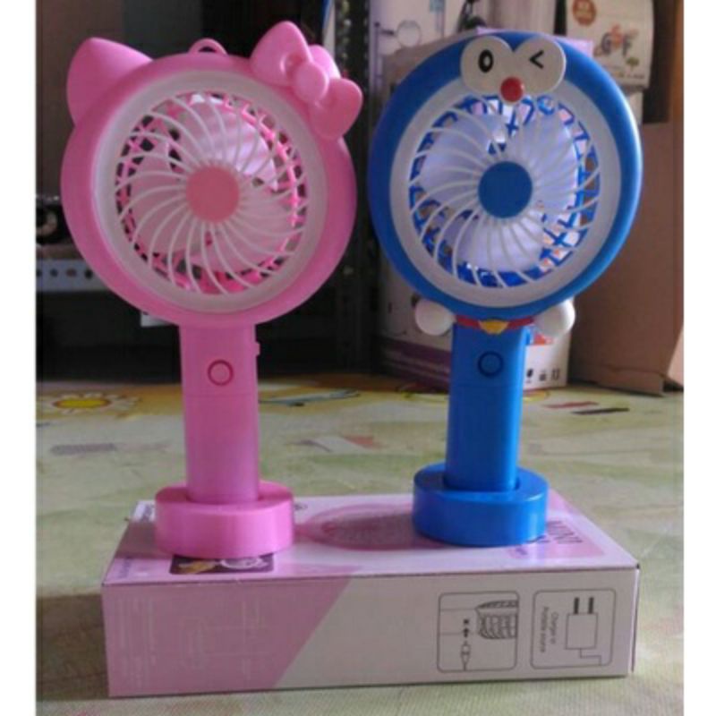 (VANSTAR) KIPAS ANGIN TANGAN MINI KARAKTER + LAMPU LED / HANDY MINI FAN STAND