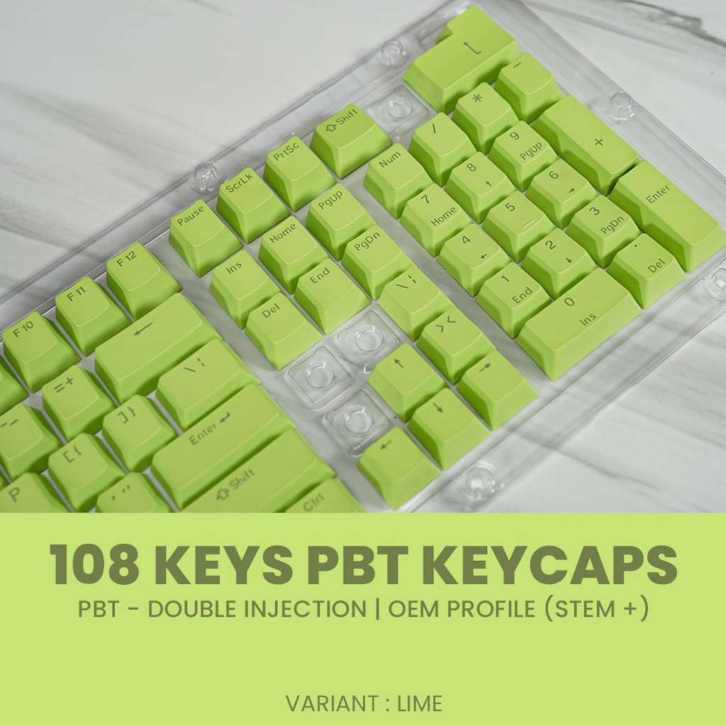 Keycaps mechanical pbt 108 key backlit double injection color - keycap keyboard gaming