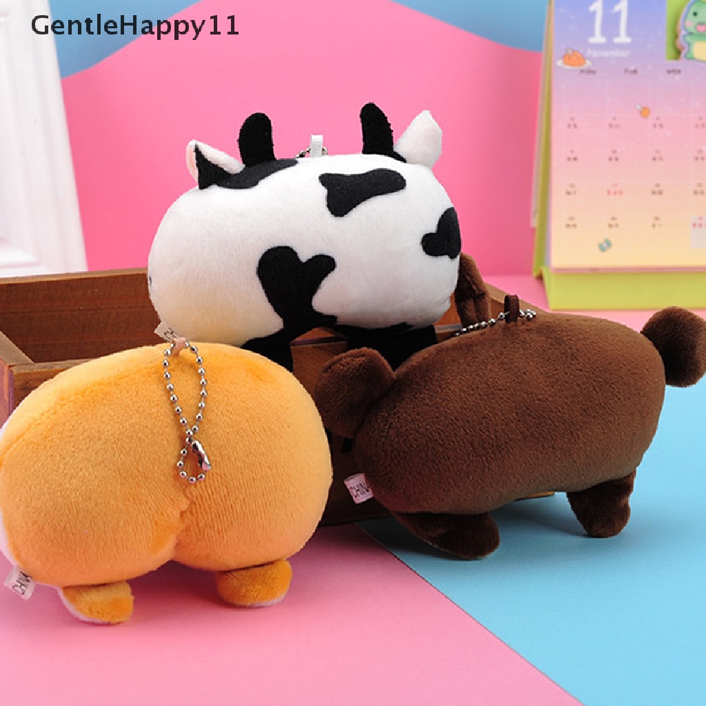 Gentlehappy Gantungan Kunci Bentuk Pantat Kucing Corgi Bahan Plush