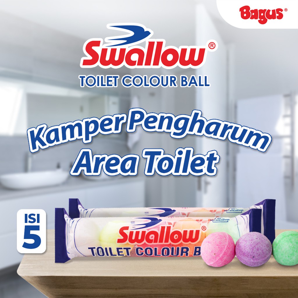 Swallow Toilet Colour Balls 5pcs Kamper Bola Warna, Kamper Pengharum Toilet