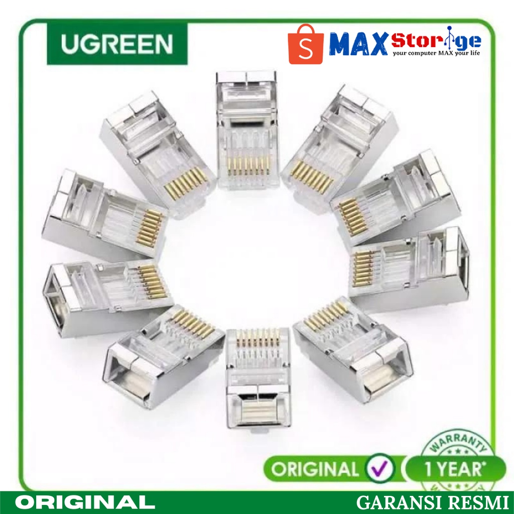 UGREEN CAT5E UTP RJ45 MODULAR PLUGS CONNECTOR KONEKTOR KABEL LAN RJ45 ORIGINAL