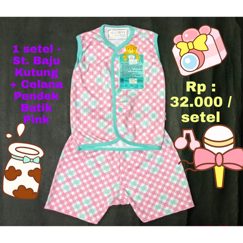 1 Setel Setelan Baju kutung celana Pendek Mix Batik Girl 1 Setel Setelan Baju kutung celana Pendek Mix Batik Girl