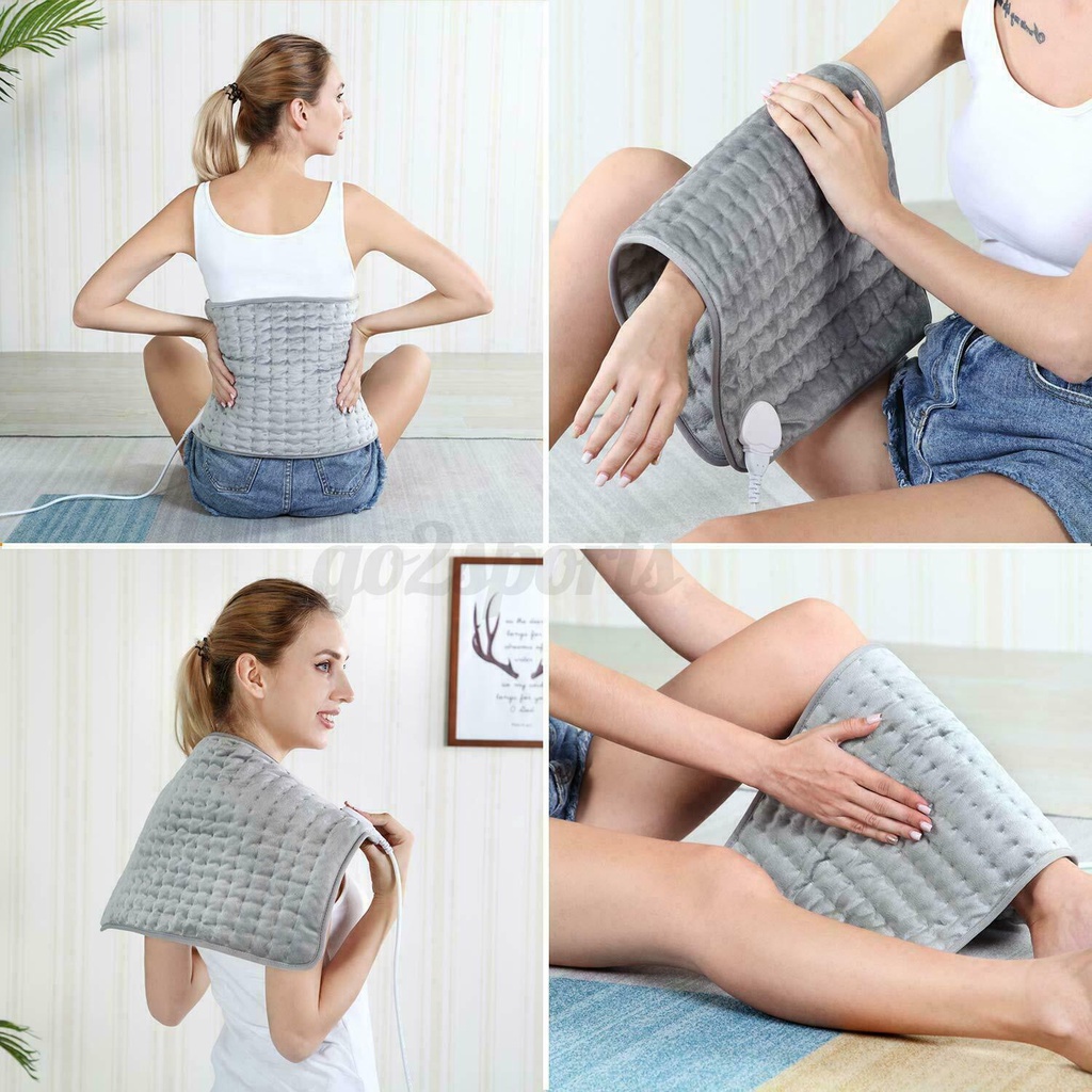 75 x 40cm Adjustment 6-Level Electric Heating Pad Back Neck Massager Warming Physiotherapy Fast Heat Mat Relief Pain