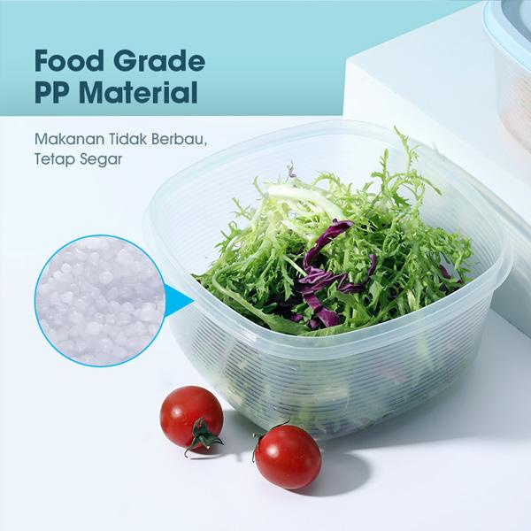 SAMONO SFKB002 1 Set 5pcs Silver Ion Antibacterial Plastic Food Container Fresh Keeping Box