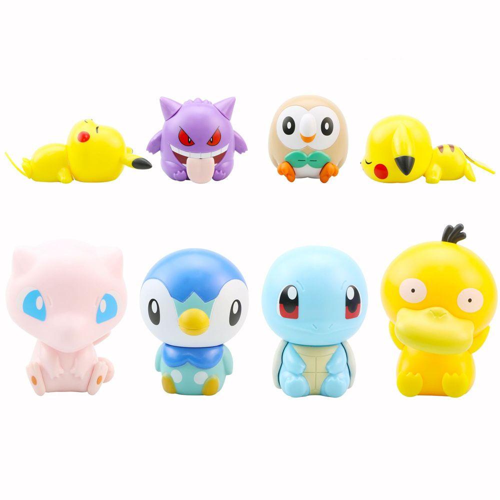 Needway   Pikachu Figure Mainan Anak Model Mainan Mewtwo Gengar Squirtle Action Figure