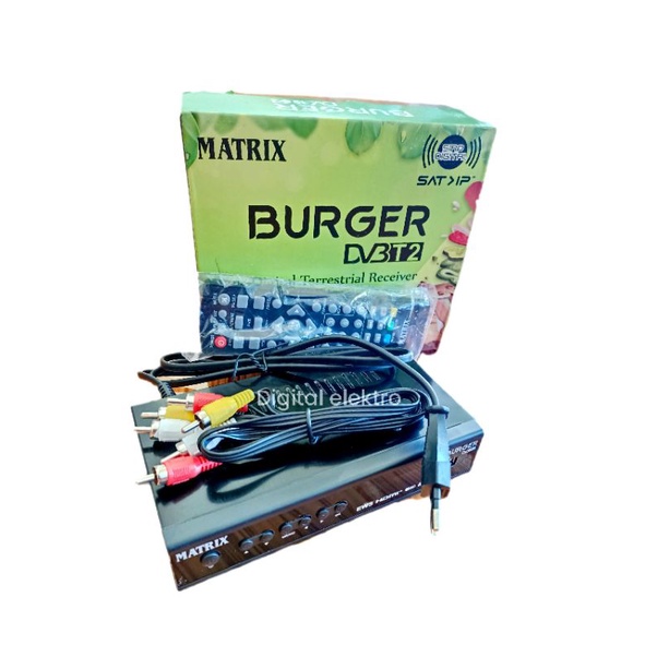 STB TV DIGITAL SET TOP BOX TV DIGITAL Matrix Burger hijau DVB T2 STB tv Digital Matrix burger androi