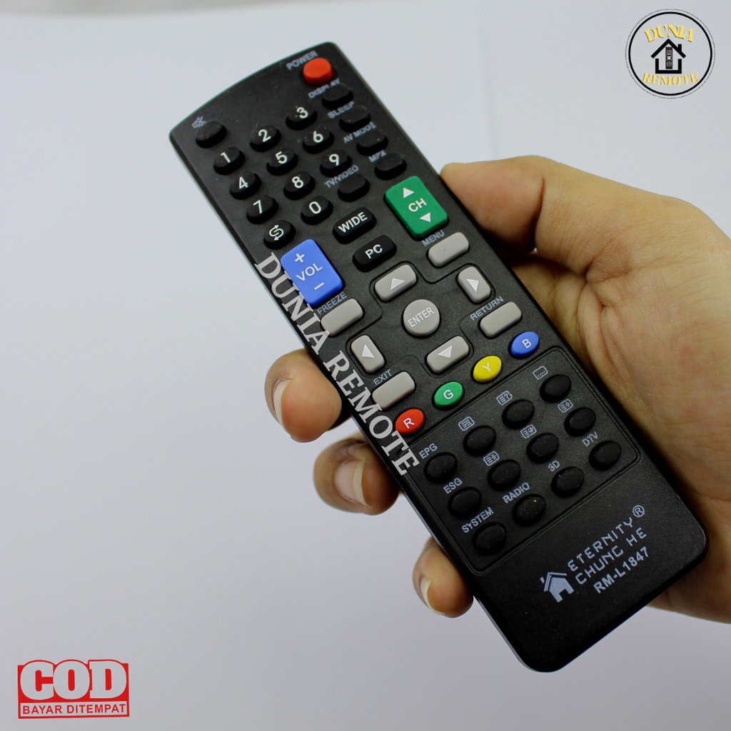 Remote Sharp Aquos LCD LED 3D Chunghe 1847 MULTIFUNGSI tanpa setting