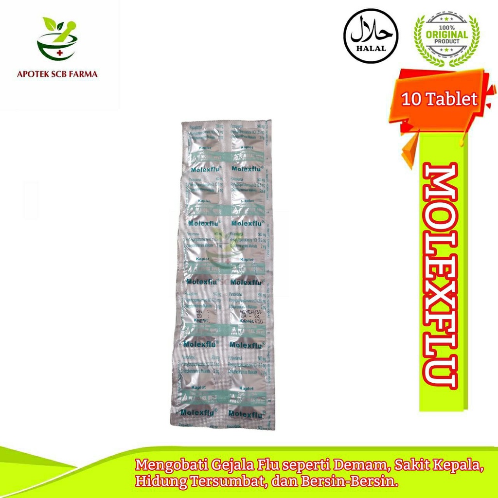 Jual Molexflu 10 Kaplet / Strip - Obat batuk flu demam | Shopee Indonesia