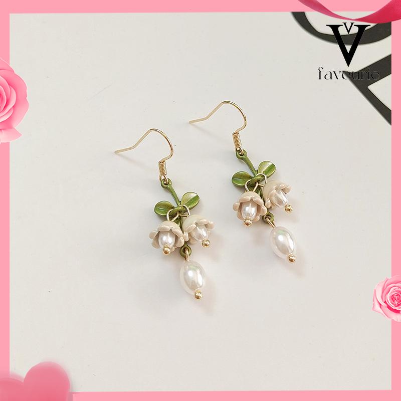 [COD]Anting Stud Desain Anggrek Aksen Mutiara Untuk Anak Perempuan-FA