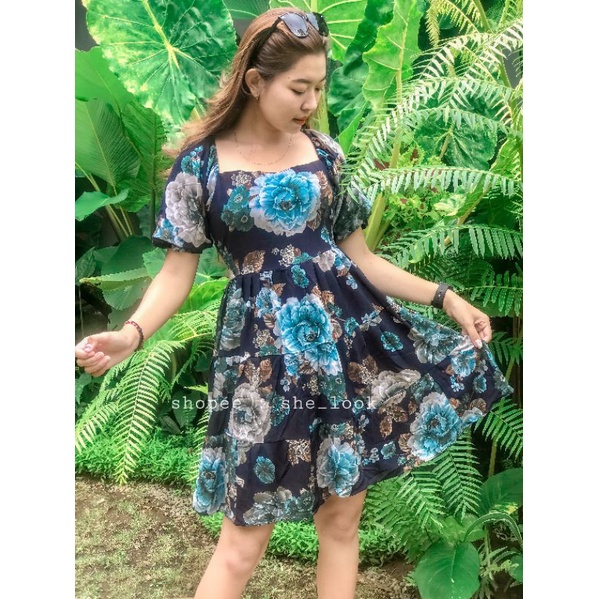 Viona Dress / Dress Pendek / Dress Rempel / Dres Karet