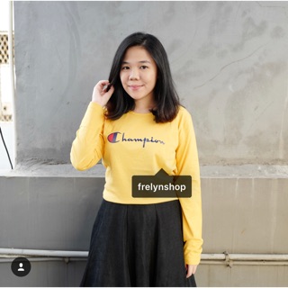  CHAMPION  LONGSLEEVE KUNING  MUSTARD PANJANG BAJU KAOS  